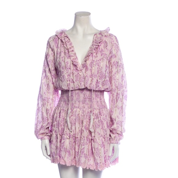 Hemant and Nandita Sahar Paisley  Pink Mini Dress Sz Small NWT - Picture 9 of 15